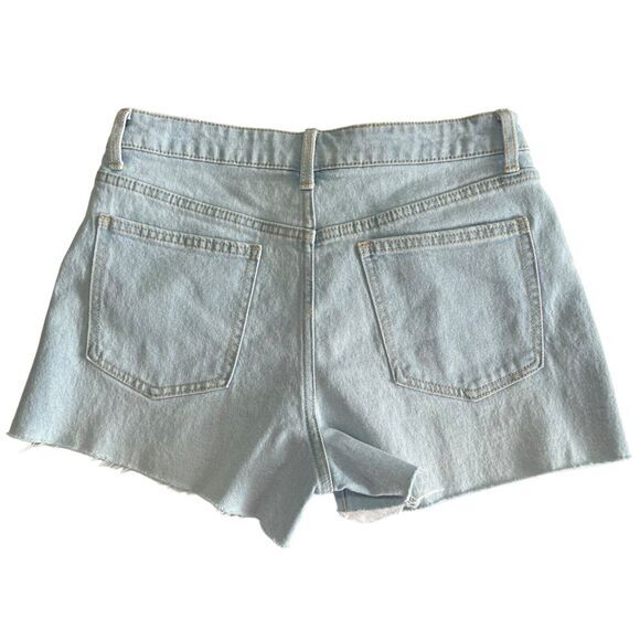 No Boundaries Women's High Rise Denim‎ Shorts Size 9 Light Wash Distressed - Picture 2 of 9